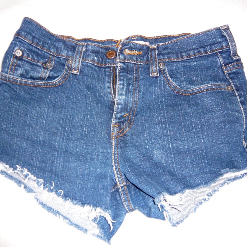 Levi’s 505 Dark Wash Cut Off Jean Denim Shorts